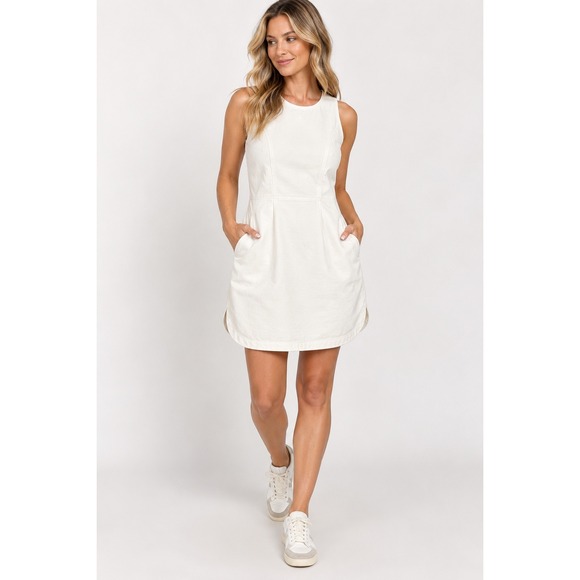 A.L.C. Dresses & Skirts - A.L.C. White Denim Crisscross Open Back Mini Dress Sleeveless Sz 4
